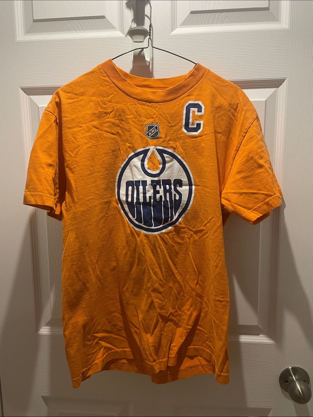 adidas Orange Edmonton Oilers Captain Connor McDavid Tee